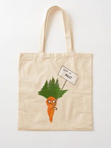 CARROT PROTESTING STICK TO MEAT TOTE BAG