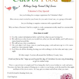 Hire a Personal Chef for Private Valentine’s Day Dinner